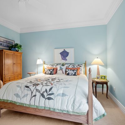 The interior of a cozy and comfortable bedroom